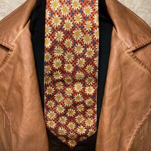 VALENTINA Daisies Silk TIE Hand made in Italy white gold floral